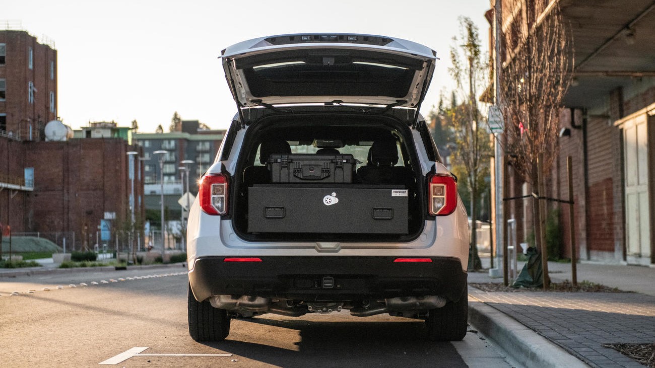 A Baseline TruckVault installed in a Ford Explorer.