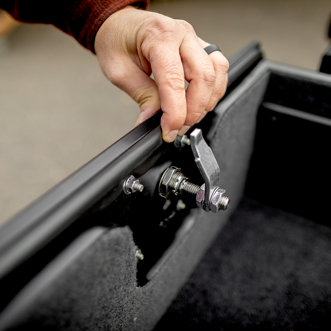 TruckVault bulb seal and compression lock