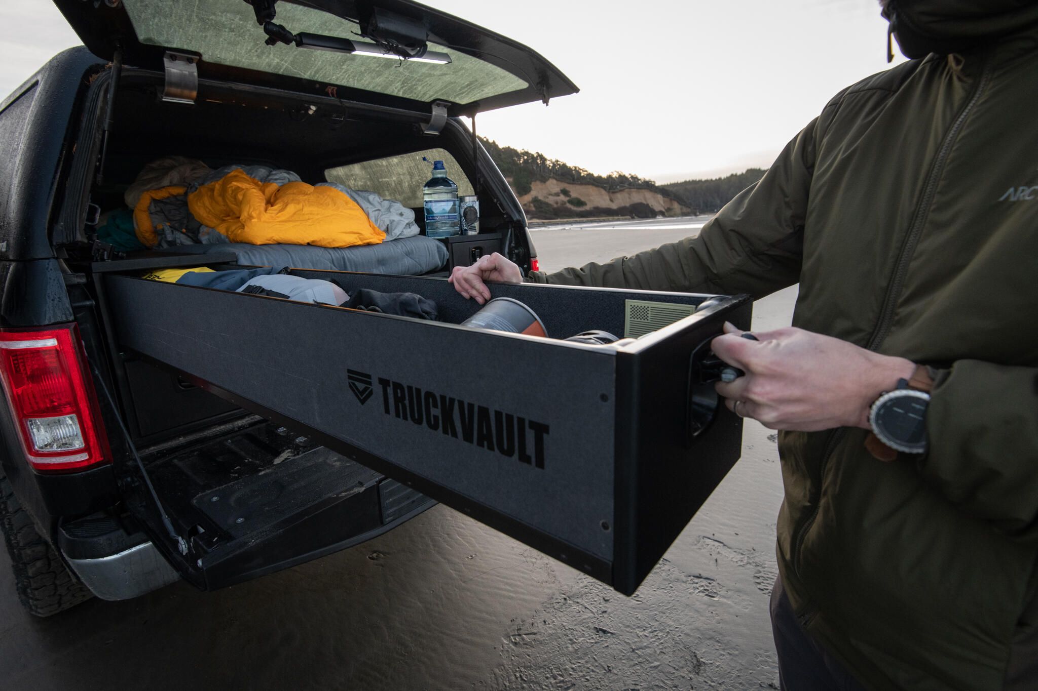 Storage drawers in the TruckVault Base Camp 4