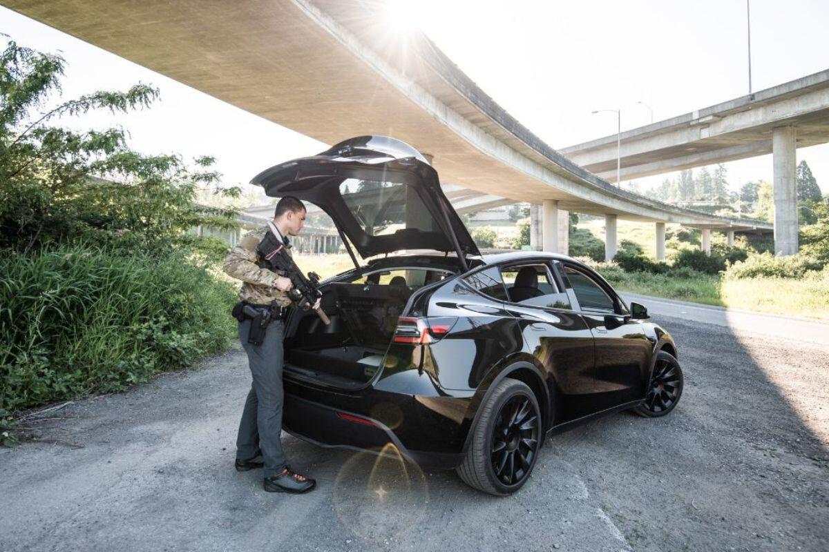 Police storage in Tesla Model Y FloorVault