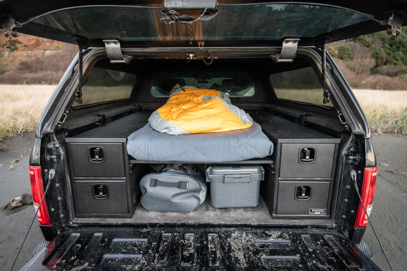 Sleeping platform in TruckVault Base Camp 4