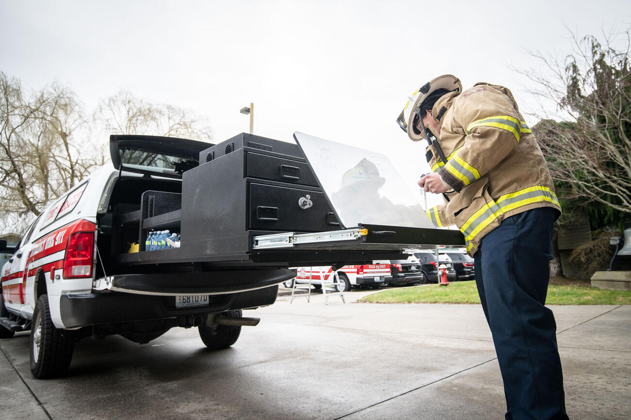 firefighter working out the back of the Pro Line 6