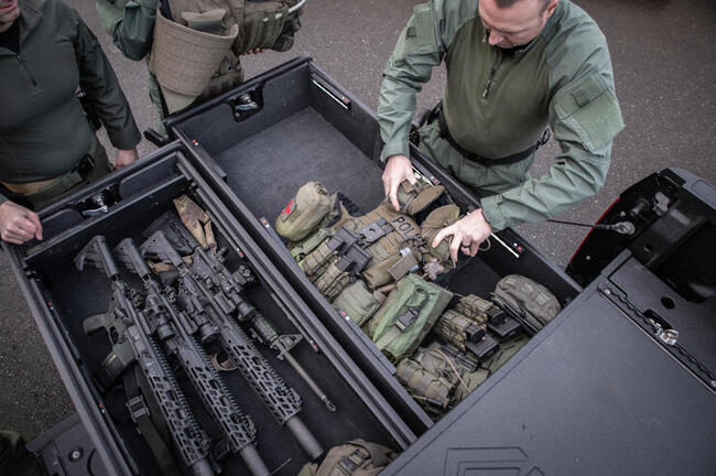 Police officers store firearms in TruckVault