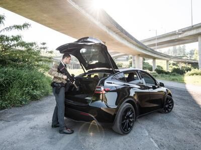 Police storage in Tesla Model Y FloorVault