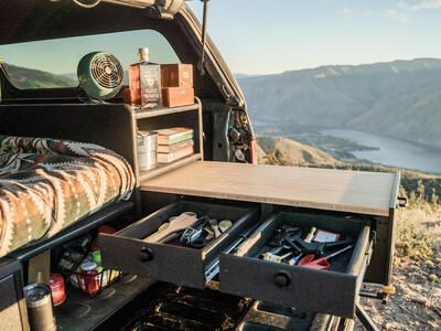 Base Camp 5 cutting board and drawers