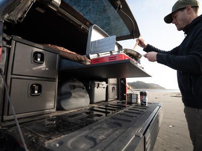 Cooking from back of TruckVault Base Camp 4