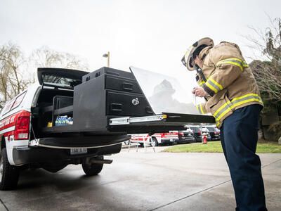 firefighter working out the back of the Pro Line 6